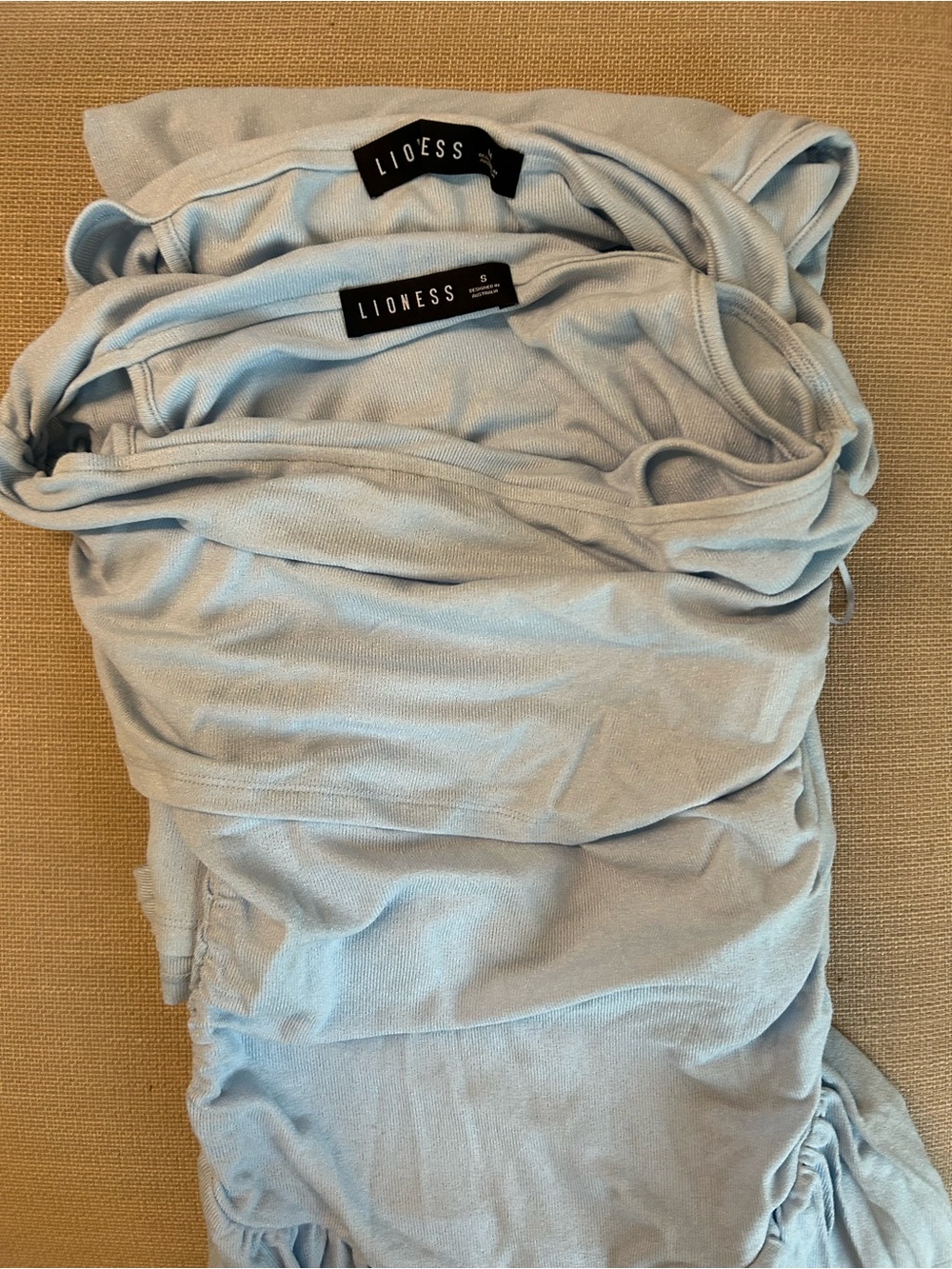 BEST Lioness Field Of Dreams Knit Maxi Dress Gown Soft Blue Small Medium - Picture 6 of 9